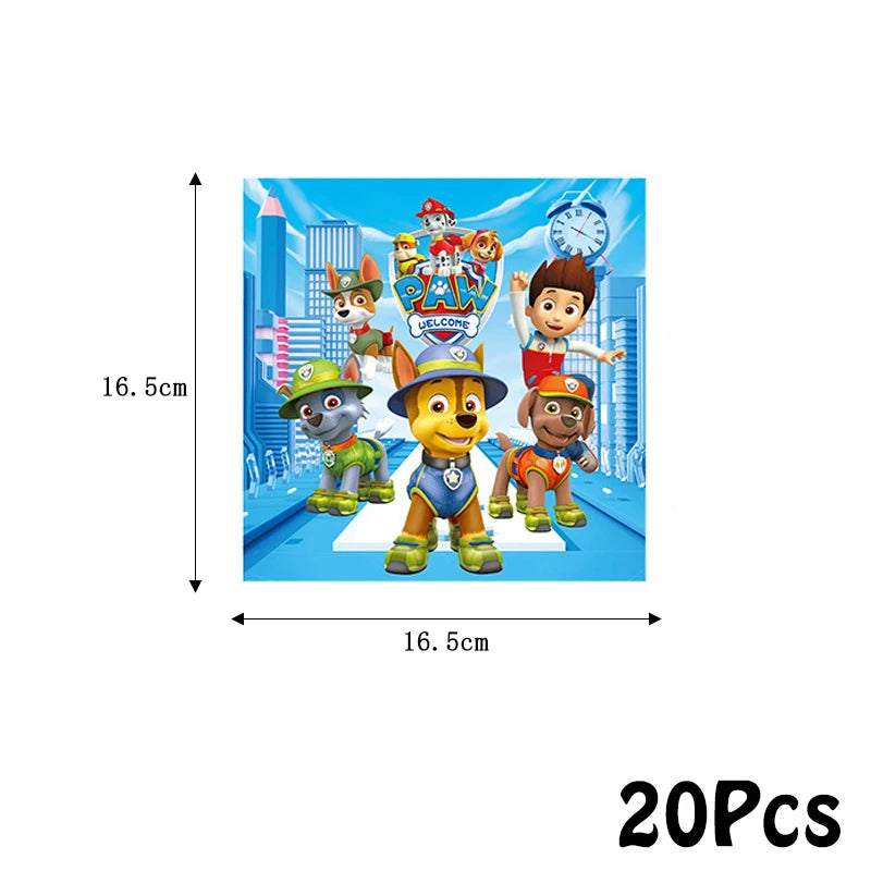 Paw Patrol Series Birthday Party Banquet Supplies Paper Plate Tablecloth Flag Knife Fork Spoon Banner Set Kids Birthday Party