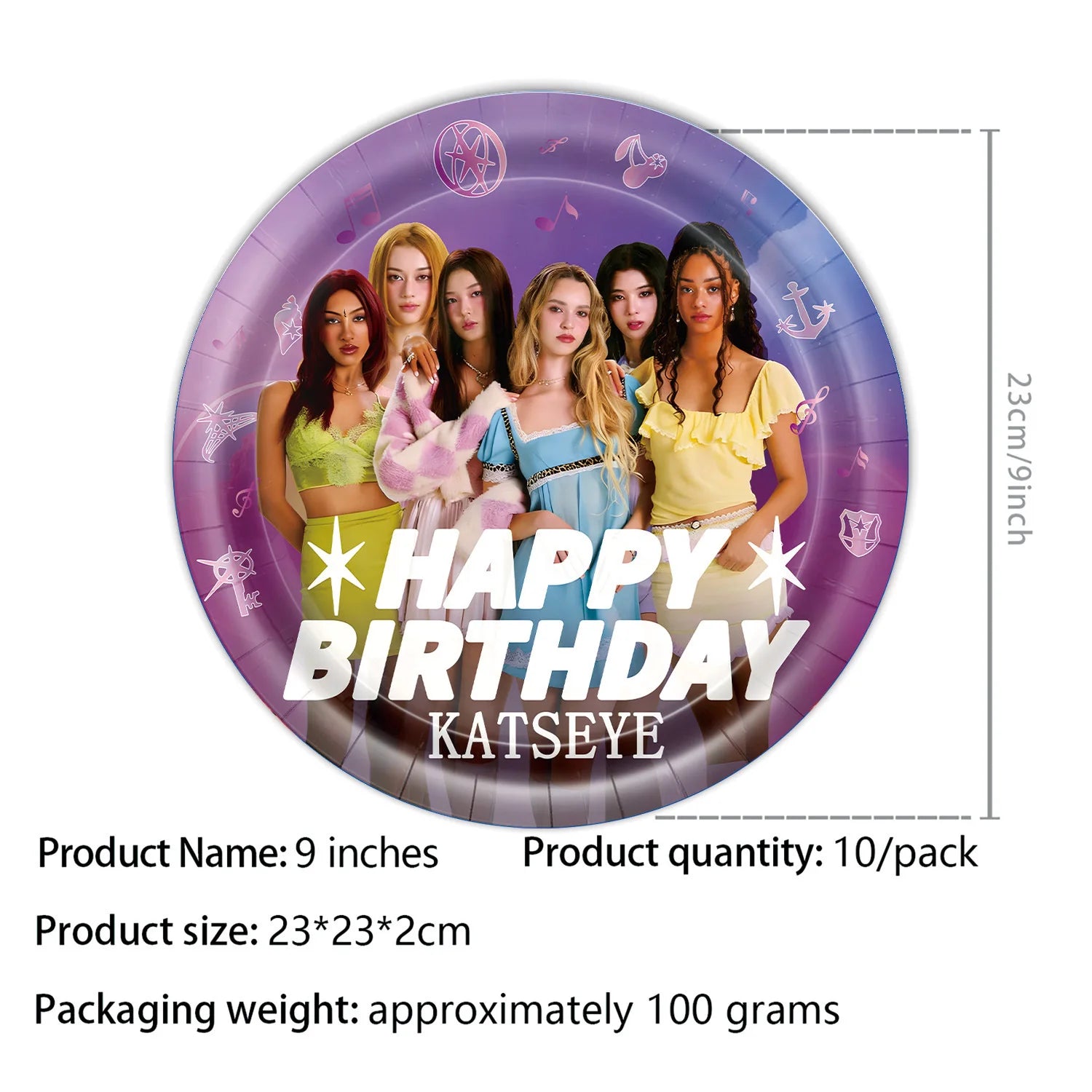 K&Katseye Birthday Party Decoration Plate Cup Napkin Balloon for Kpop Girl Party Favor Baby Shower Supplies Fans Gift
