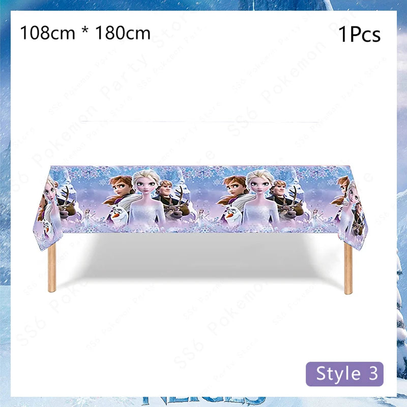 Disney Frozen Elsa Anna Olaf Birthday Party Decorations Supplies Kit for Girls Including Disposable Tableware Paper Cups Plates