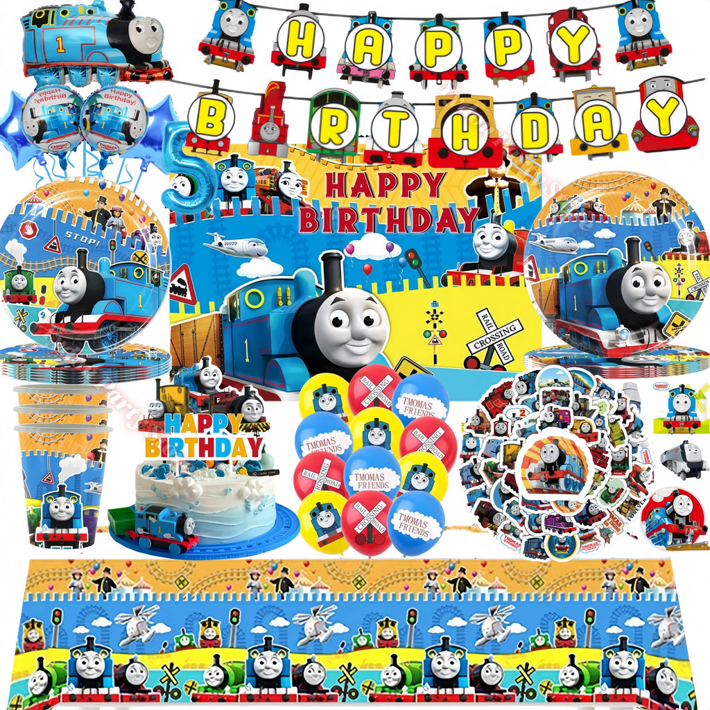 Thomas Trains and Friends Party Decorations Plates Cups Banner Balloons for Kids Baby Shower Gift Birthday Party Supplies