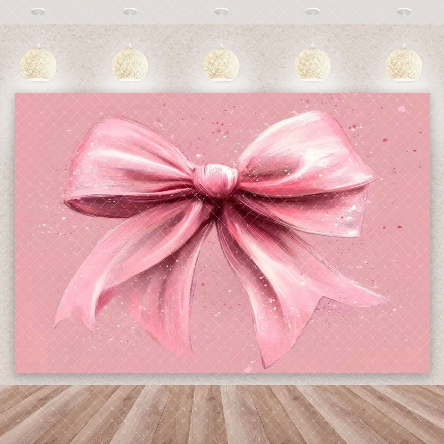 Girl Women Pink Bow Birthday Decoration Disposable Tableware Bow Tie Party Supplies Kit Paper Plates Cups Banner Tablecloth Gift