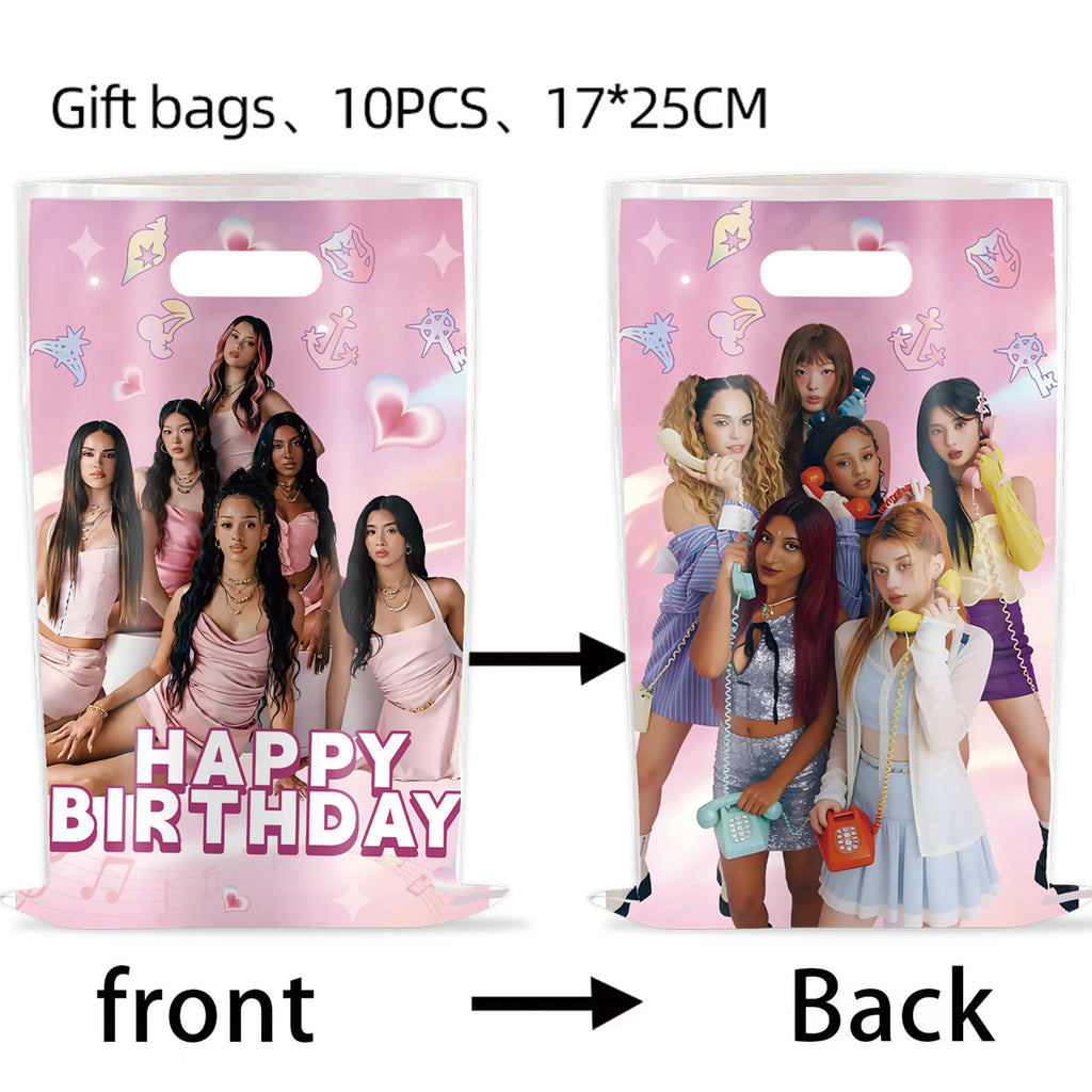 K&Katseye Birthday Party Decoration Plate Cup Napkin Balloon for Kpop Girl Party Favor Baby Shower Supplies Fans Gift