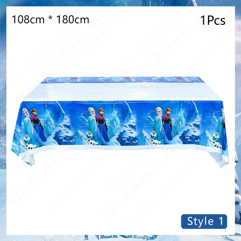 Disney Frozen Elsa Anna Olaf Birthday Party Decorations Supplies Kit for Girls Including Disposable Tableware Paper Cups Plates