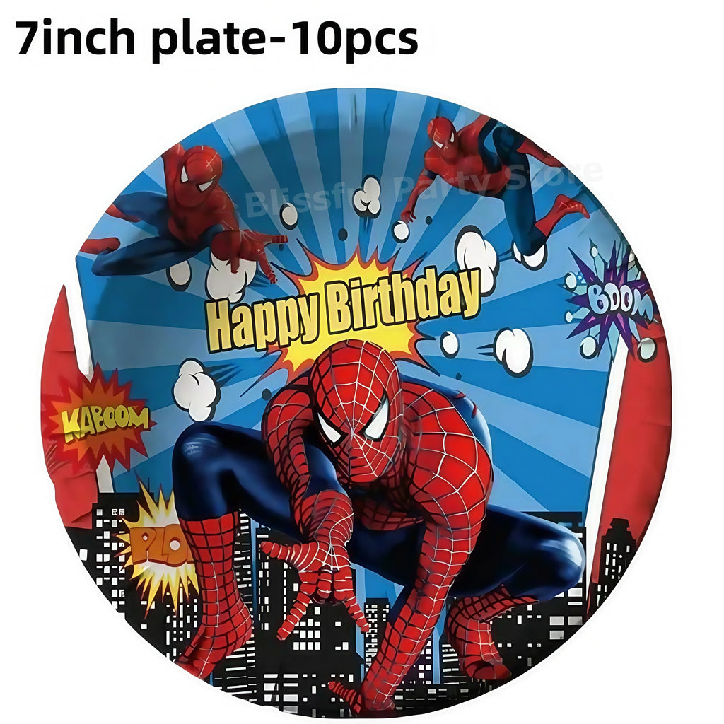 Spiderman Birthday Party Decorations Tableware Paper Cup Plate Napkin Tablecloth for Kids Boys Favor Baby Shower Event Supplies