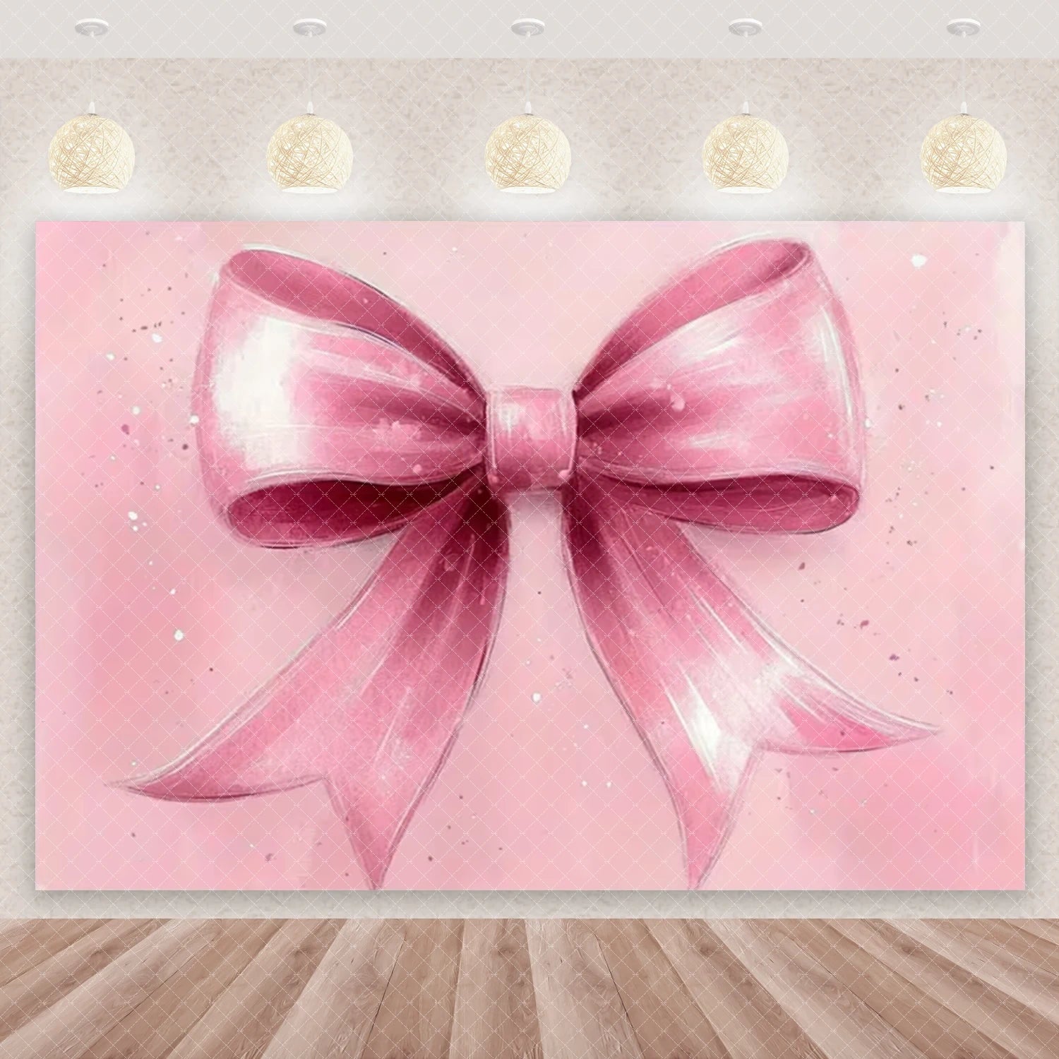 Girl Women Pink Bow Birthday Decoration Disposable Tableware Bow Tie Party Supplies Kit Paper Plates Cups Banner Tablecloth Gift