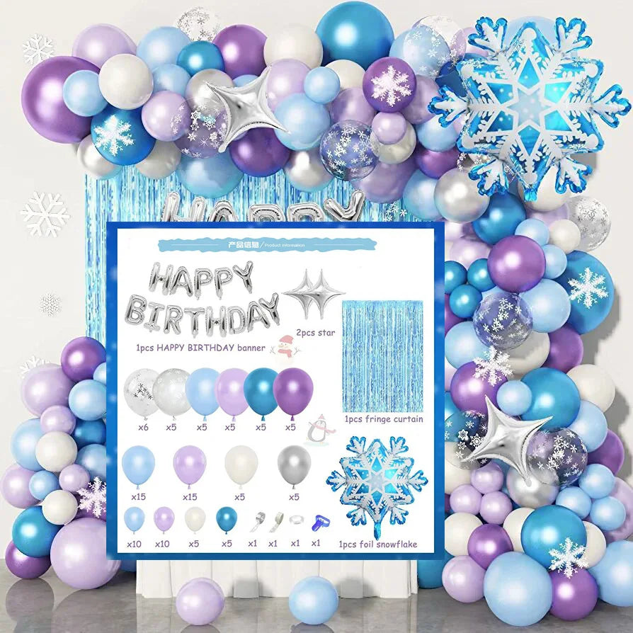 102PCS/Set Frosted Winter Balloon Kit - Bulk Pack for Birthday Parties, Elegant Wedding & Grand Opening Decorations