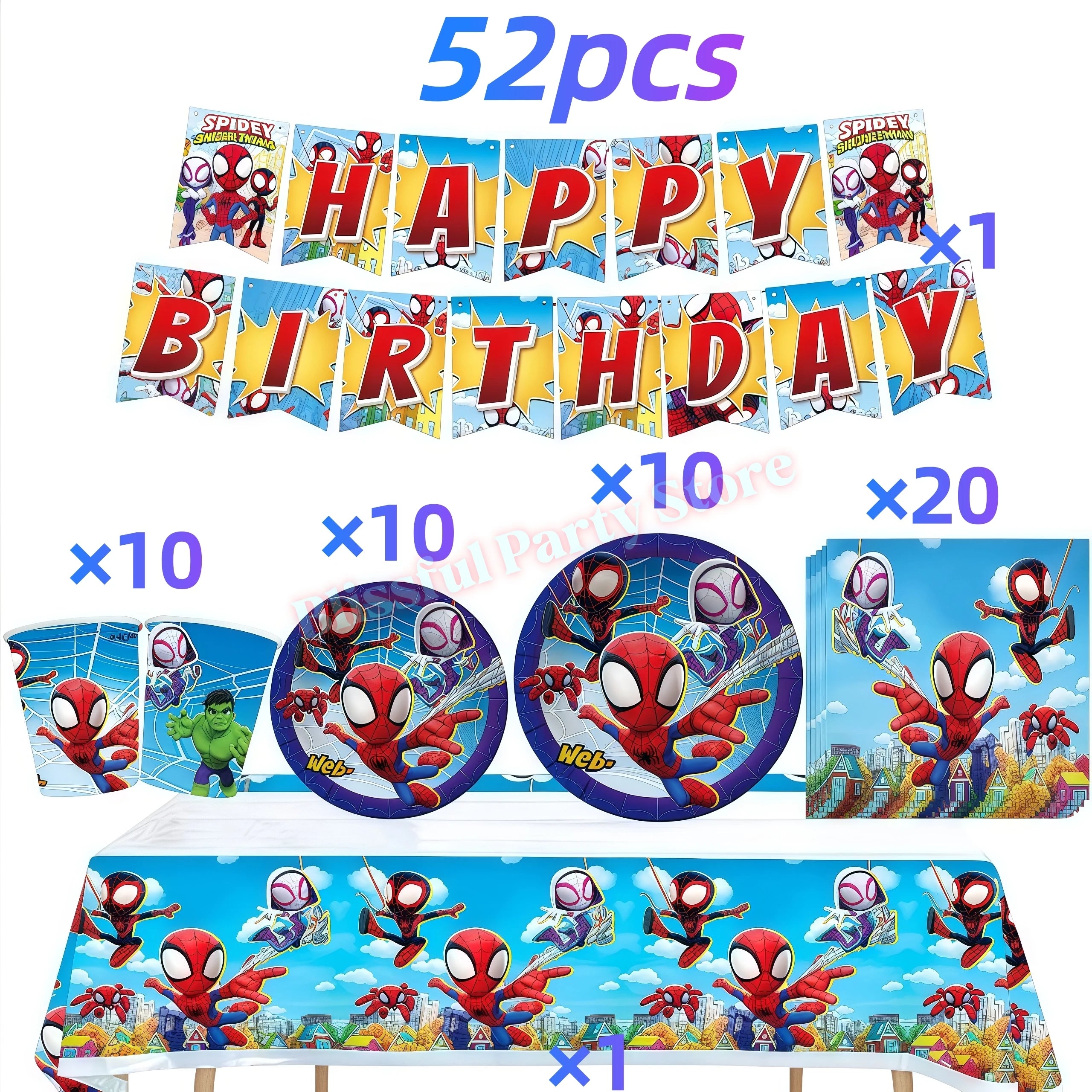Spidey And His Amazing Friends Birthday Decoration Spiderman Tableware Kit Cup Plate Balloon Boy Favor Gift Baby Shower Supplies