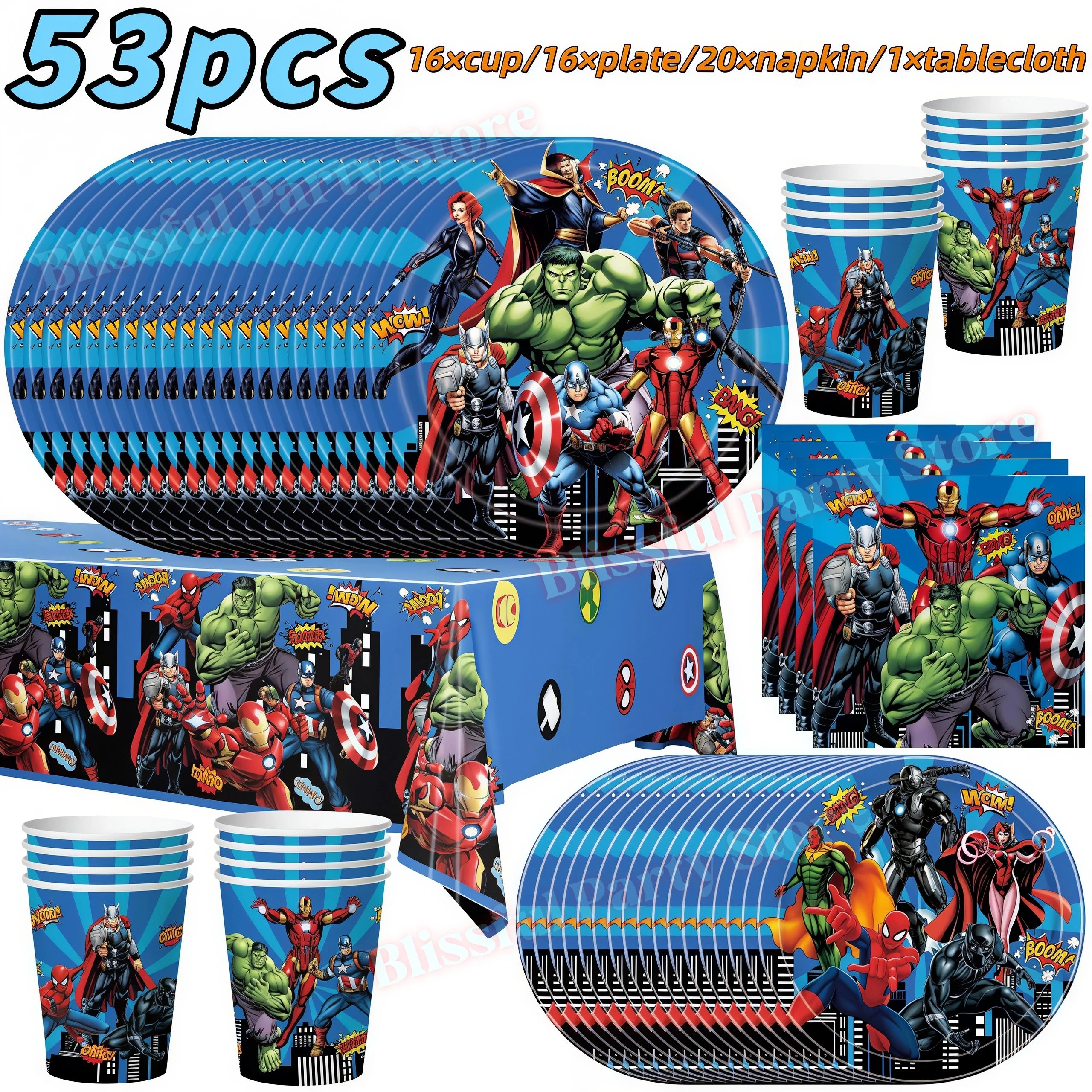 Avengers Birthday Party Decoration Superhero Balloon Tableware Kit Cup Plate Tablecloth Boy Favor Gift Baby Shower Event Supplie