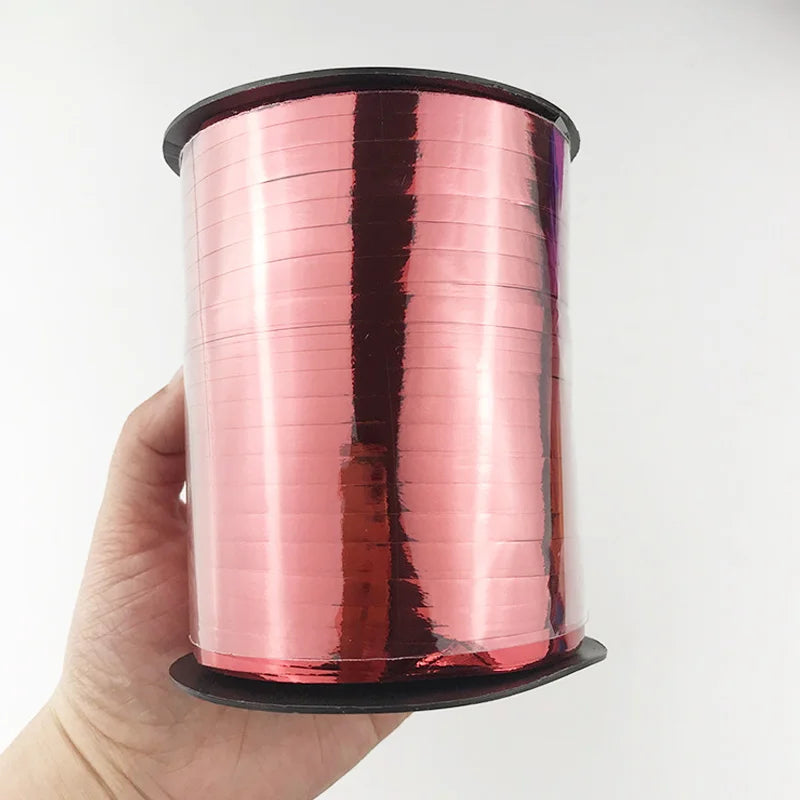 500yards Metallic Ribbon DIY Gift Packing Balloon 5mm Accessories Wedding christmas decoration Birthday Party Wrapping Crafts