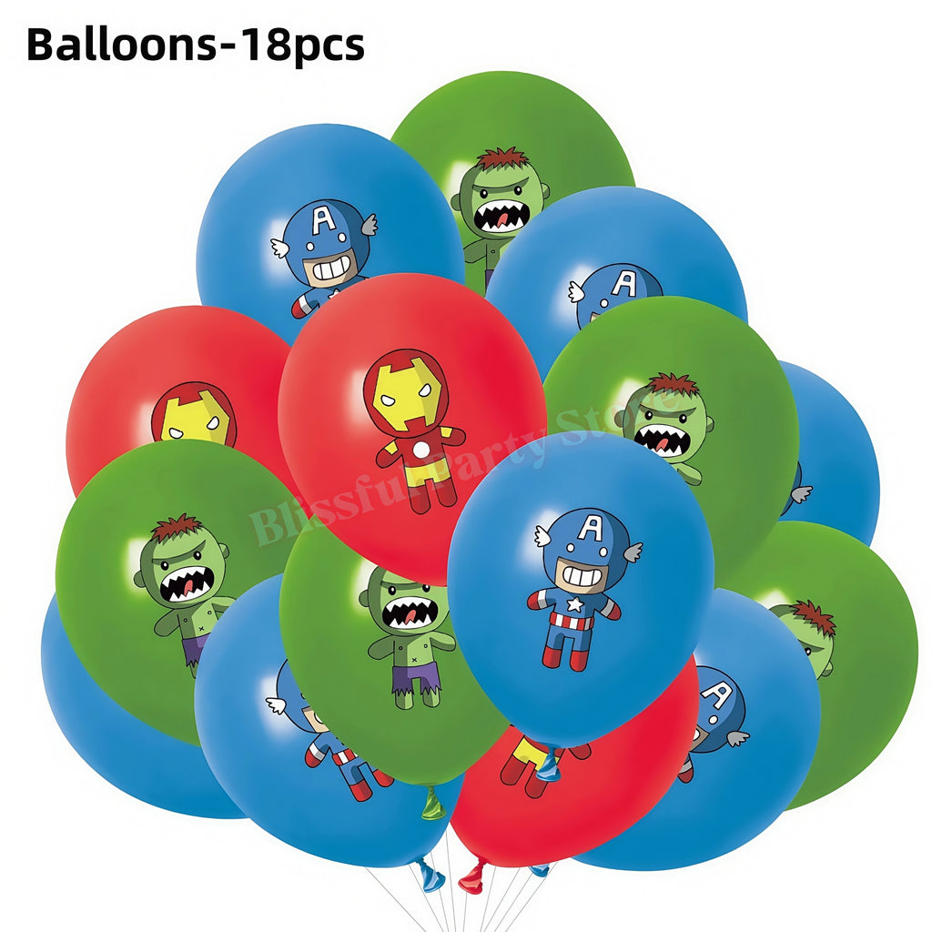 Avengers Birthday Party Decoration Superhero Balloon Tableware Kit Cup Plate Tablecloth Boy Favor Gift Baby Shower Event Supplie