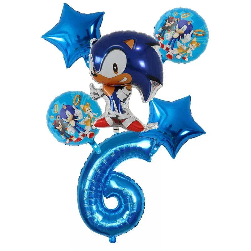 Anime Character Cartoon Hedgehog Tablecloth Banners Plates Tableware Set Sonic Birthday Party Decorations and Bath Toys Gift