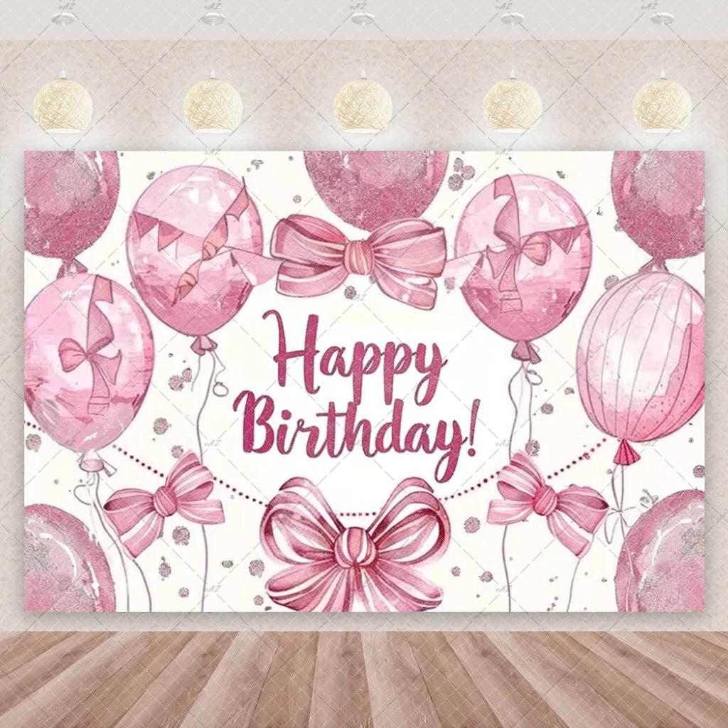 Girl Women Pink Bow Birthday Decoration Disposable Tableware Bow Tie Party Supplies Kit Paper Plates Cups Banner Tablecloth Gift