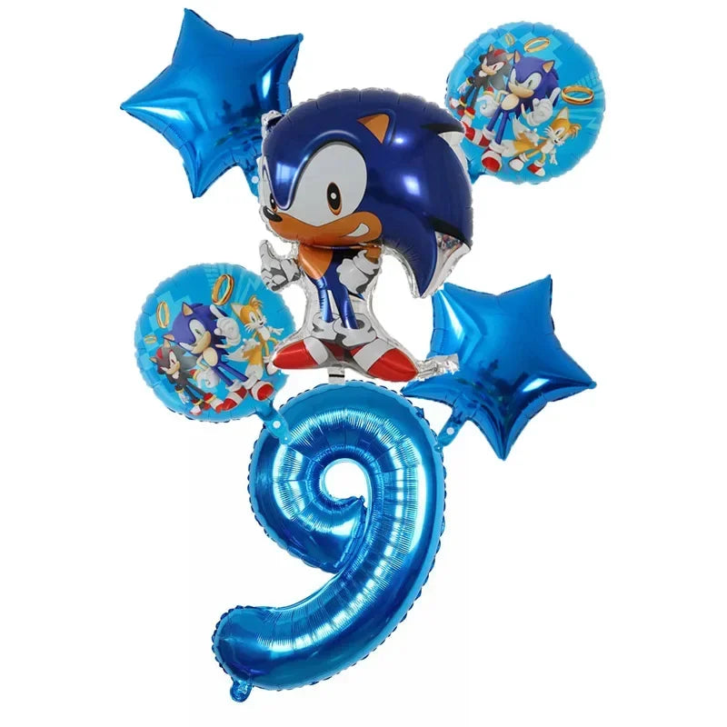 Anime Character Cartoon Hedgehog Tablecloth Banners Plates Tableware Set Sonic Birthday Party Decorations and Bath Toys Gift