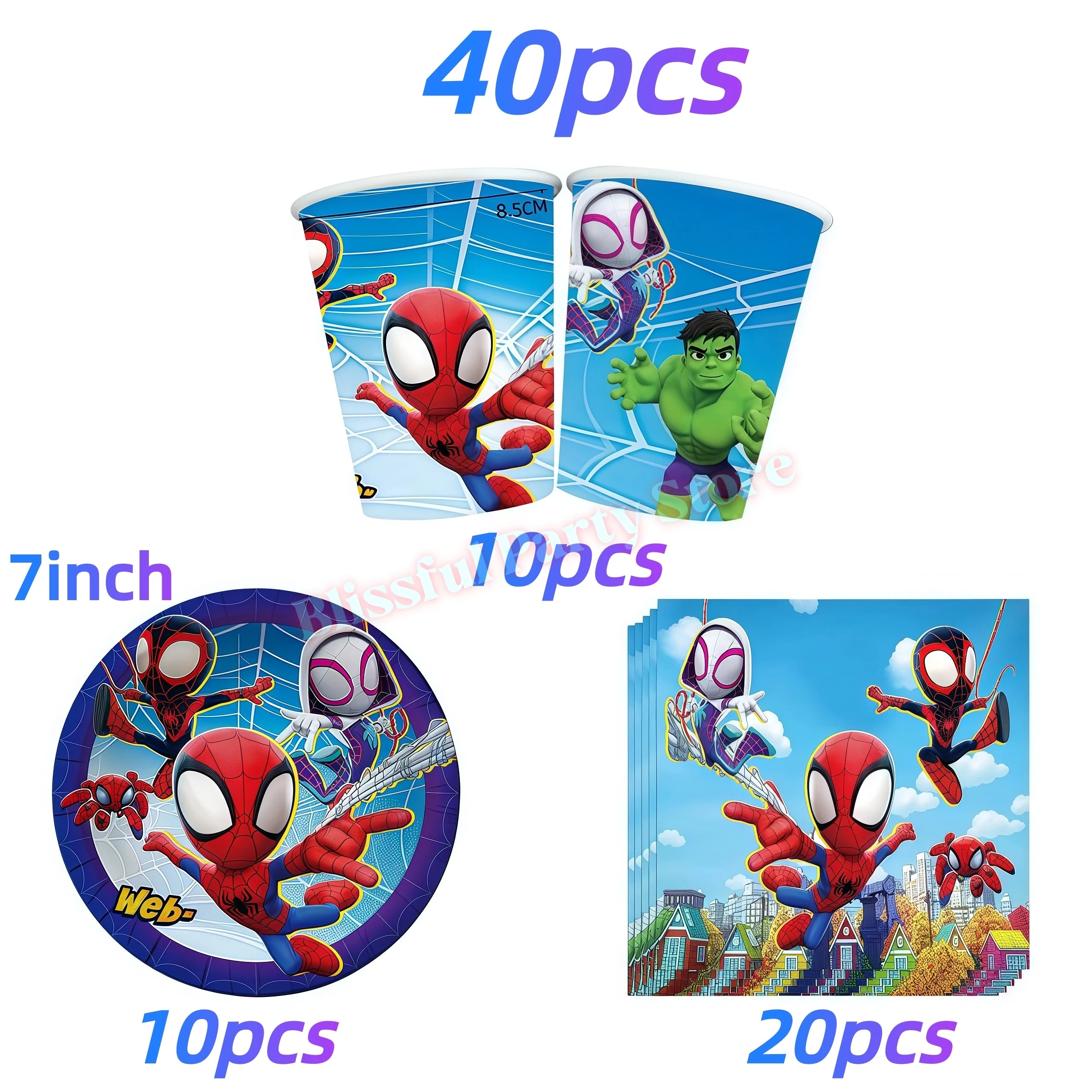 Spidey And His Amazing Friends Birthday Decoration Spiderman Tableware Kit Cup Plate Balloon Boy Favor Gift Baby Shower Supplies