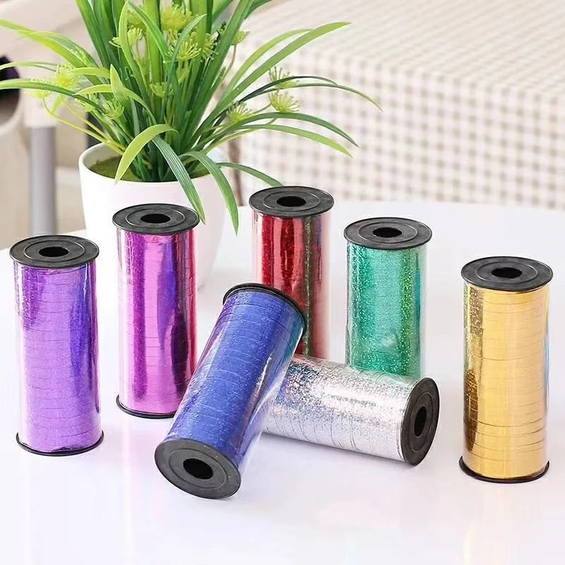 500yards Metallic Ribbon DIY Gift Packing Balloon 5mm Accessories Wedding christmas decoration Birthday Party Wrapping Crafts