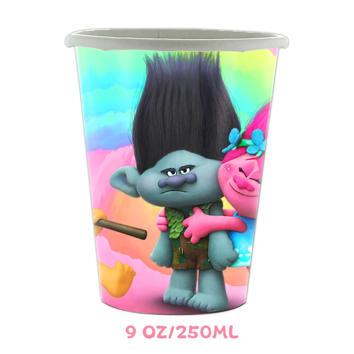 Hot Anime Trolled Theme Party Decoration Cartoon Magic Hair Tableware Cup Plate Banner balloon Kid Birthday Baby Shower Supplies
